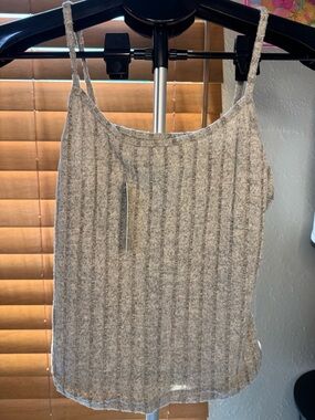 Neutral Ribbed Knit Cami Tank Top - Women